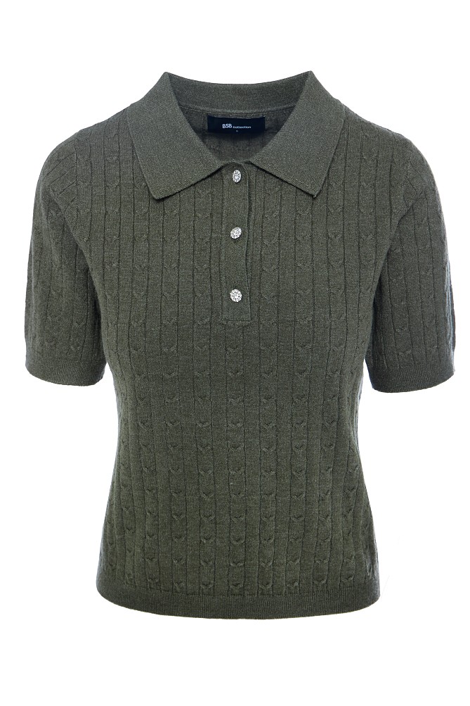 Κοντομάνικο πουλόβερ με γιακά