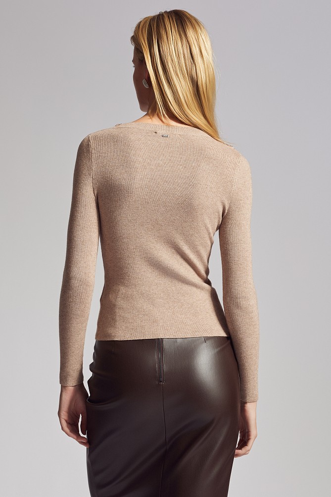 Cut out sweater with beads