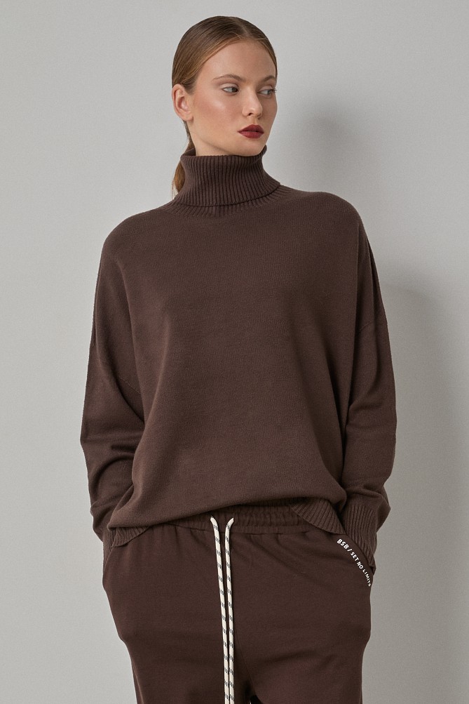 Oversized sweater with turtleneck
