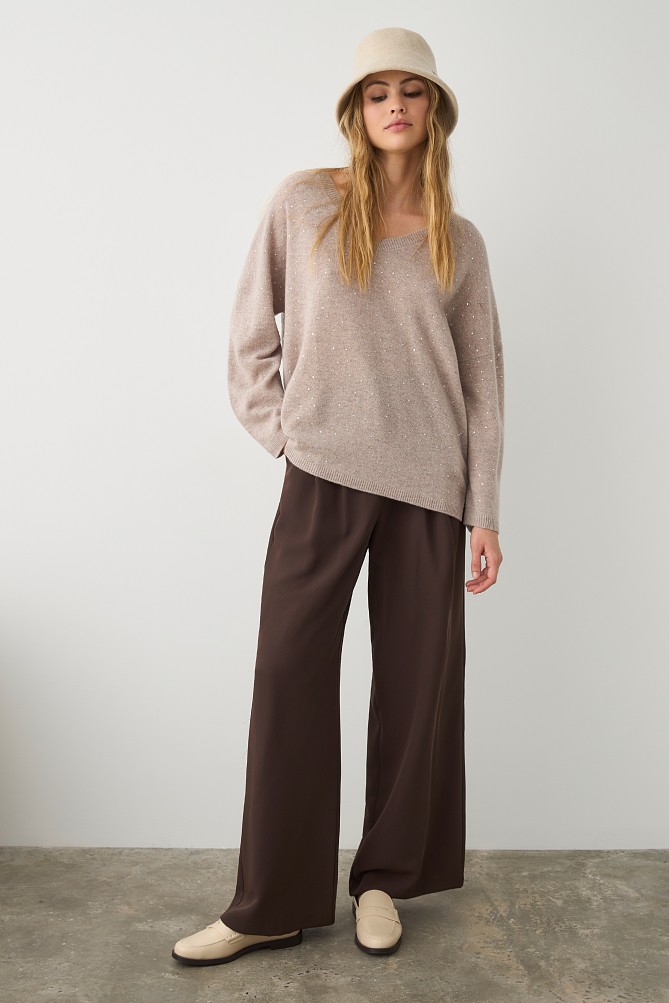 Μάλλινο πουλόβερ με στρας