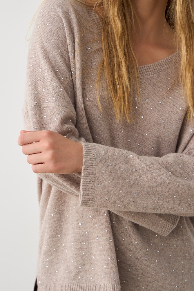 Μάλλινο πουλόβερ με στρας