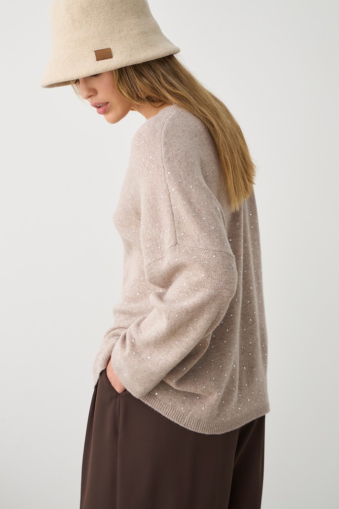 Μάλλινο πουλόβερ με στρας