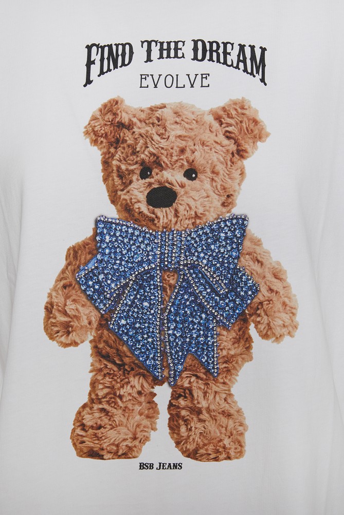 T-shirt με τύπωμα και στρας