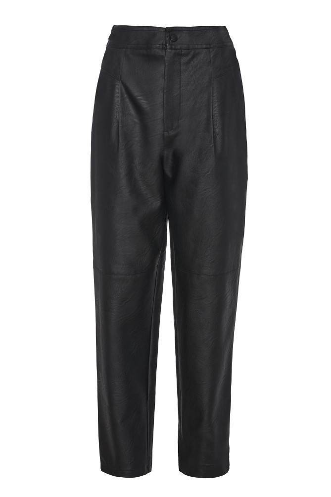 Δερματίνη παντελόνι με πιέτα