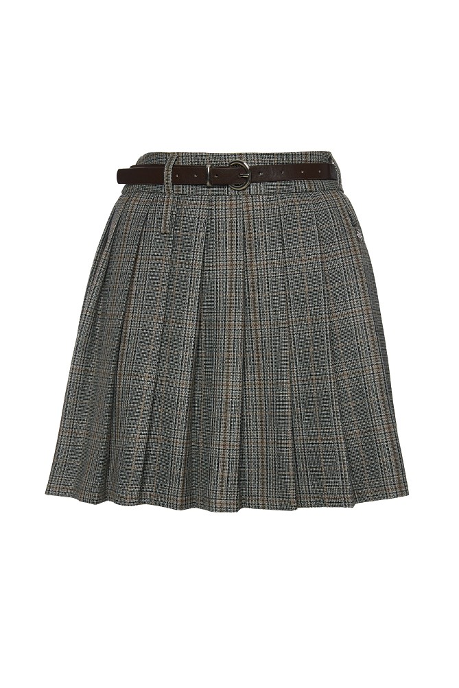 Μίνι καρό πλισέ φούστα