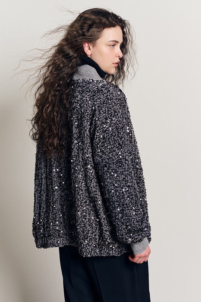 Velvet sequined cardigan