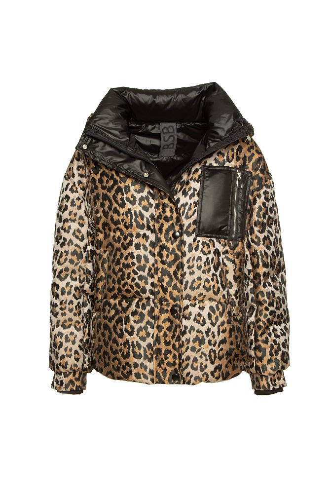 Animal print puffer jacket