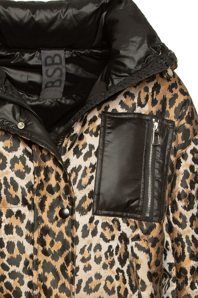 Animal print puffer jacket