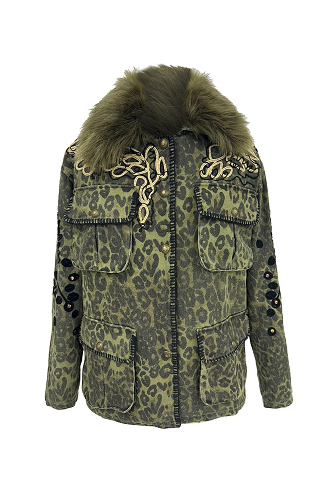 Denim embroidered jacket