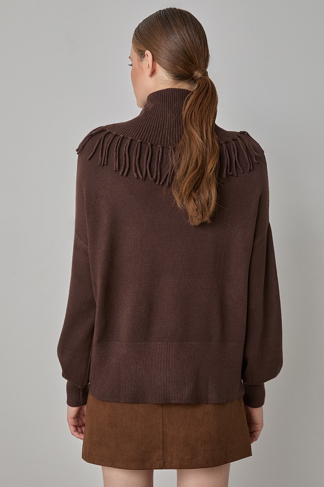 Πουλόβερ ζιβάγκο με κρόσια