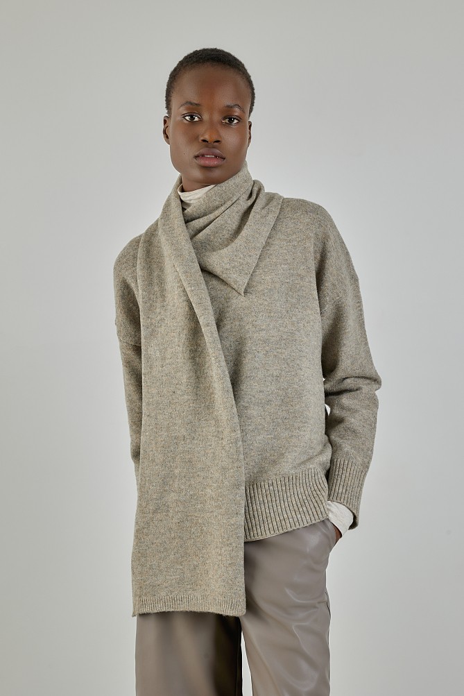 Sweater with scarf