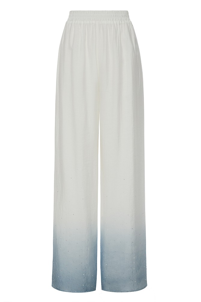 Degrade trousers with rhinestones