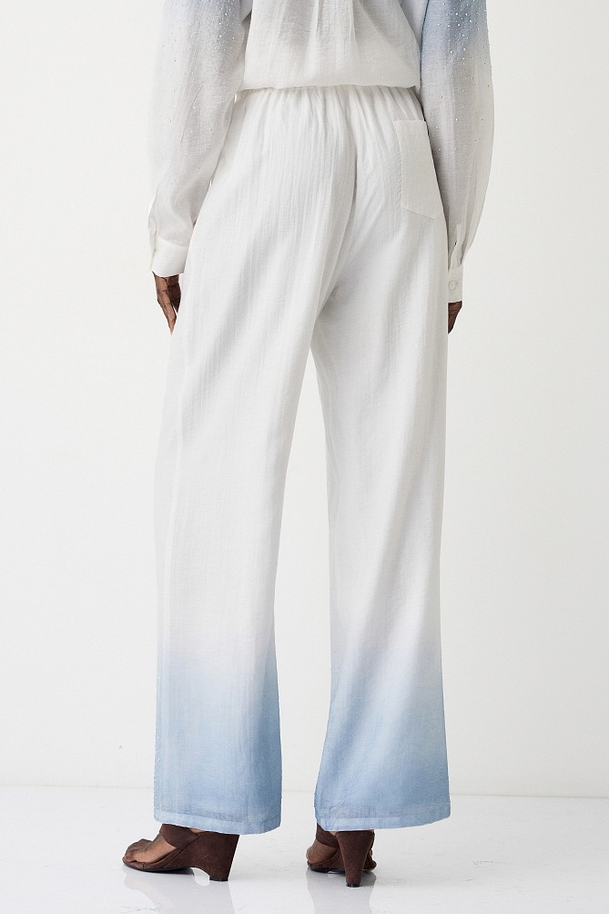 Degrade trousers with rhinestones
