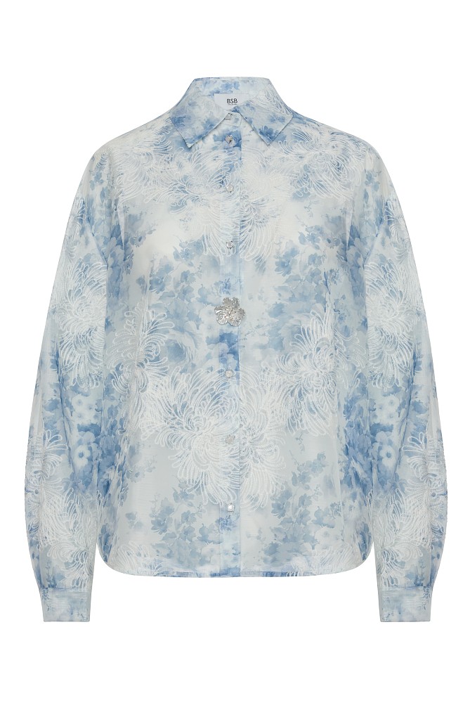 Embroidered floral shirt