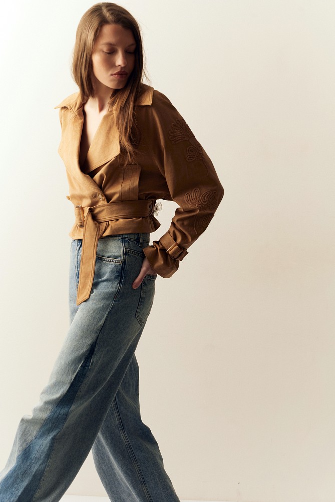 Suede embroidered jacket