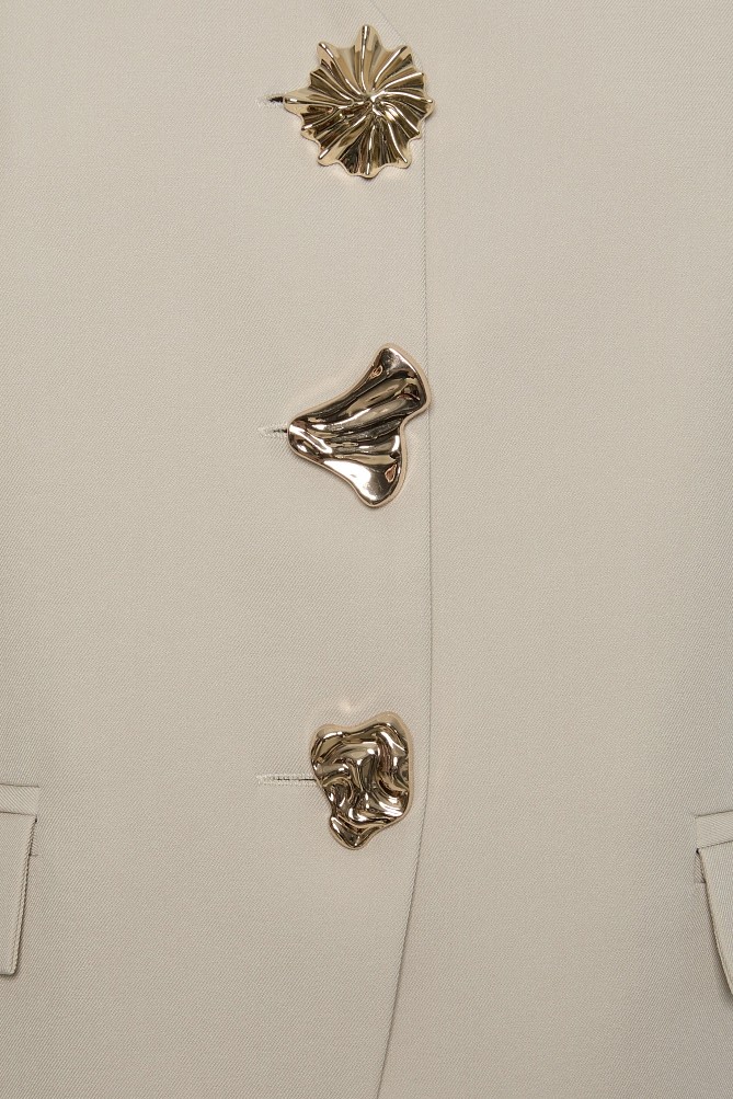 Longline vest with golden buttons