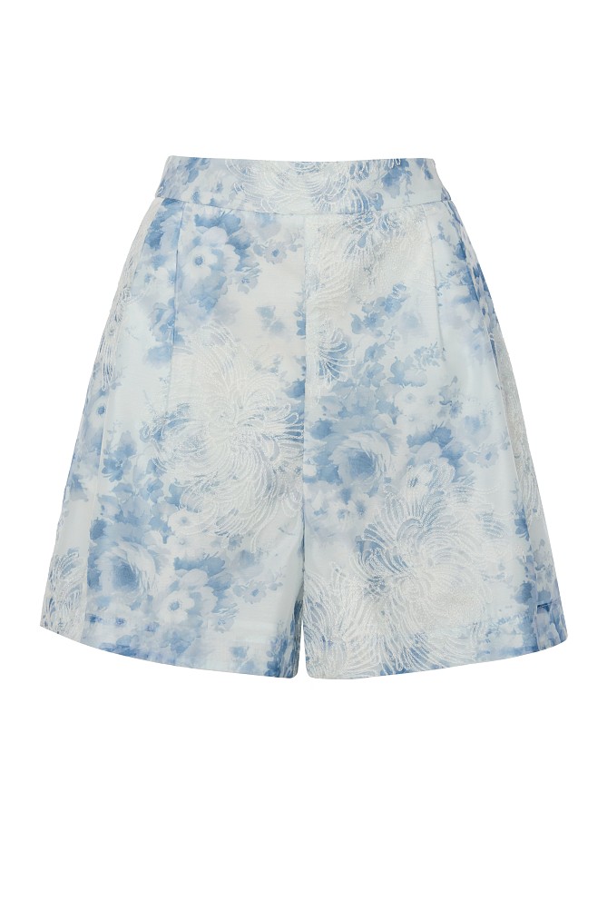 Embroidered floral shorts
