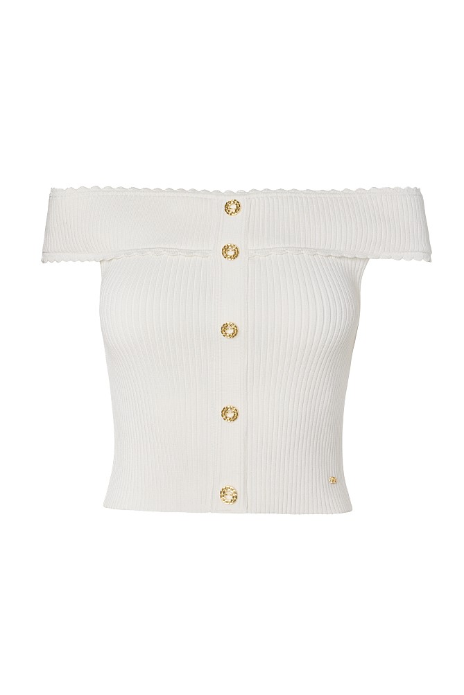 Knitted off shoulders top