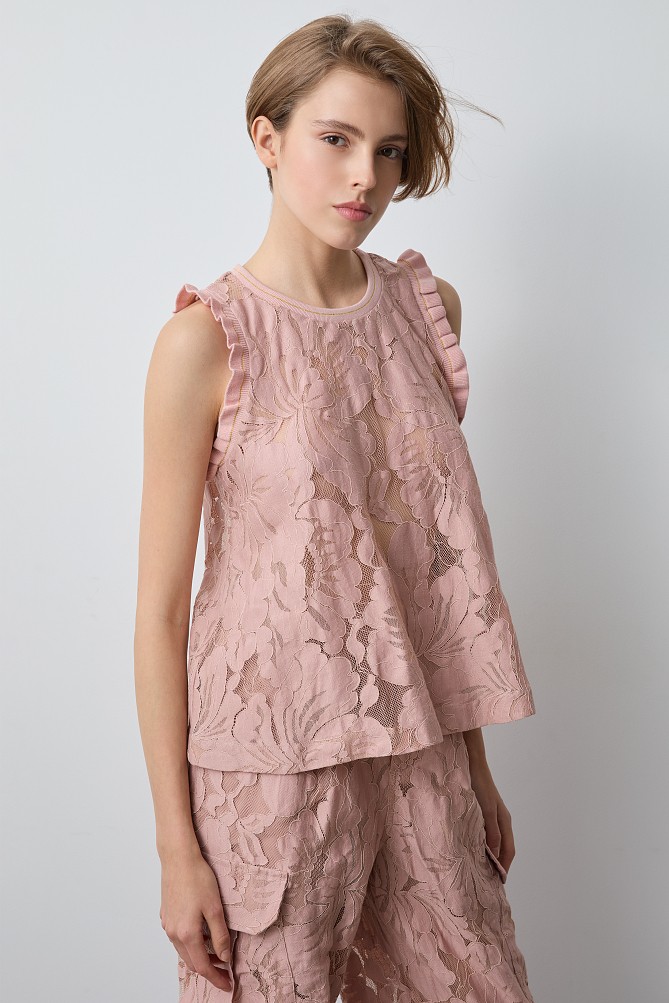 Sleeveless see-through blouse