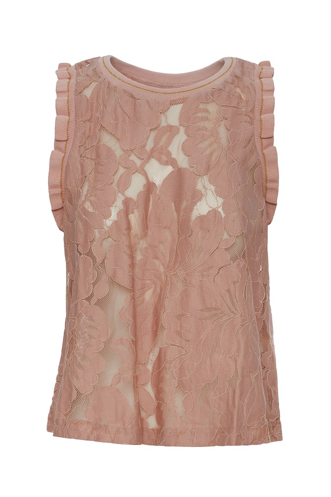 Sleeveless see-through blouse