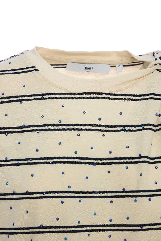 Striped blouse with one sleeve