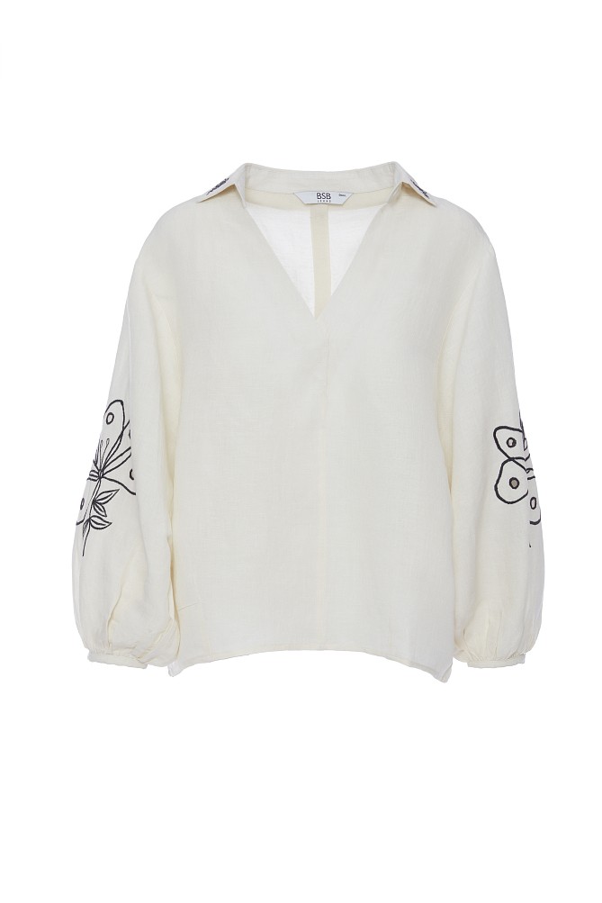 Blouse with embroidered details