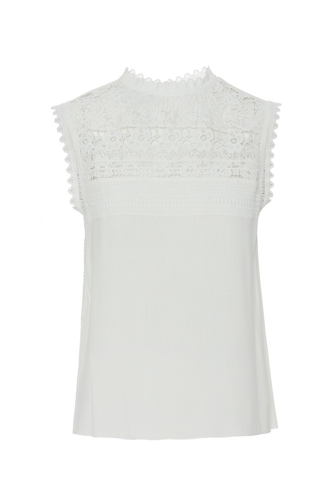Blusa sin mangas con encaje