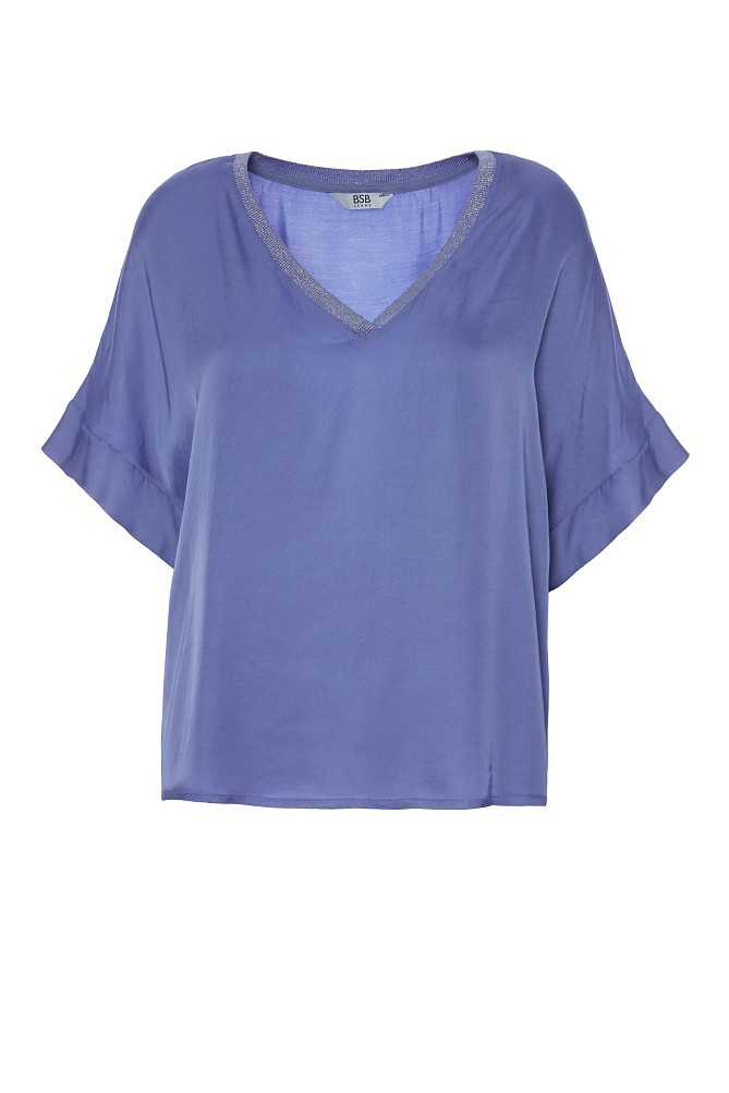 Blusa satinada cuello lurex