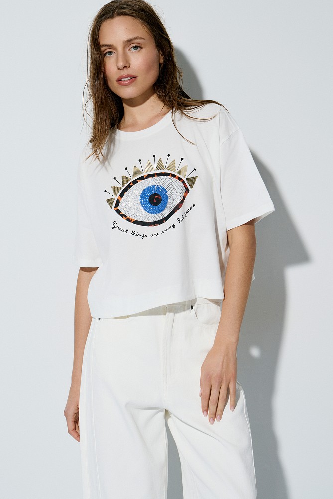 T-shirt με τύπωμα μάτι