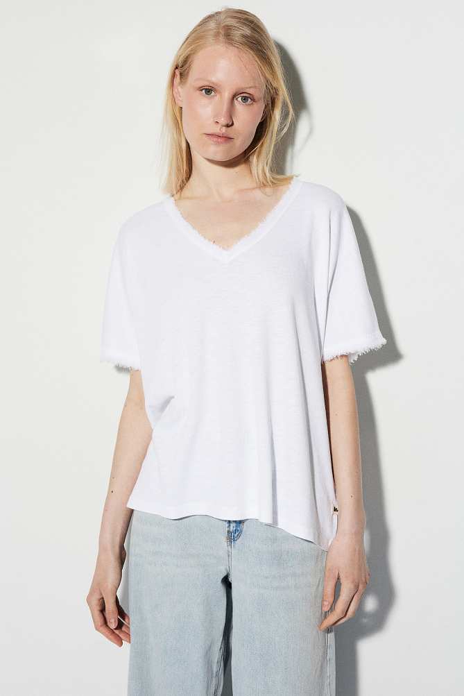 Top oversized cu decolteu în V