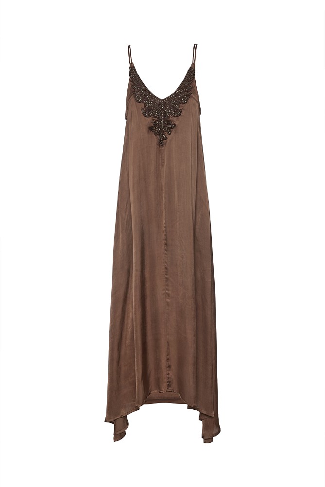 Rochie lungă cu broderie
