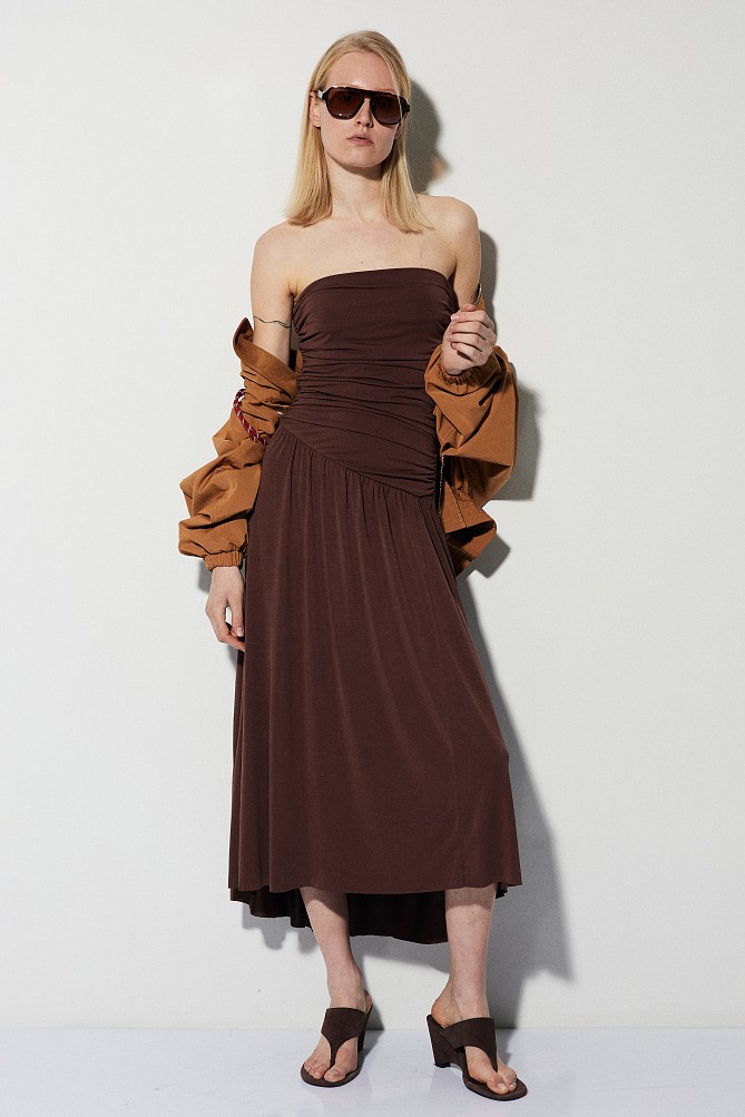 Midi strapless dress