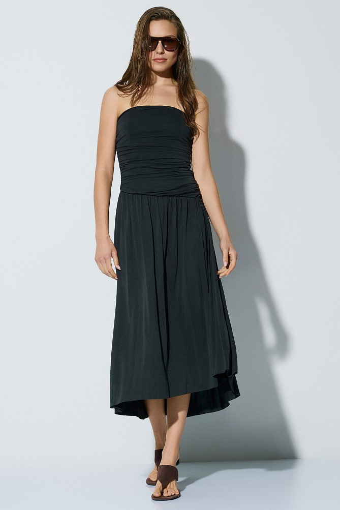 Midi strapless dress