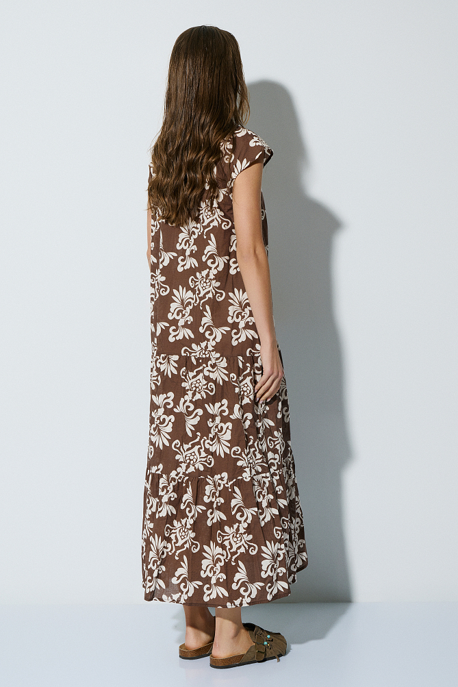 Midi printed chemise dress