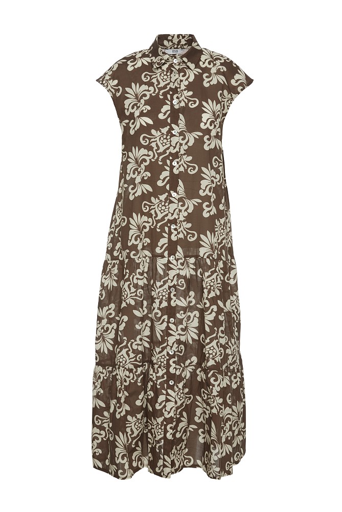 Midi printed chemise dress