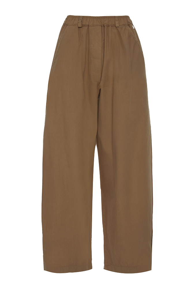High-waisted poplin trousers