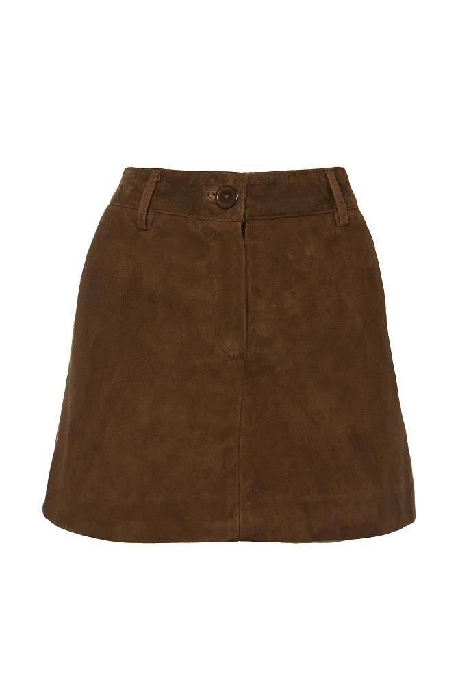 Mini suede skirt