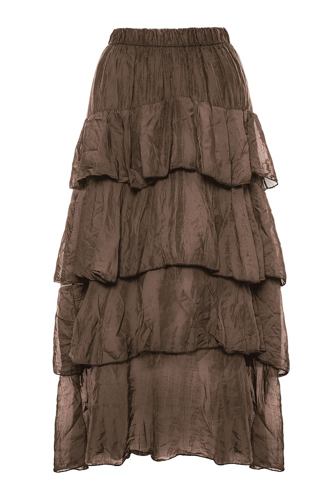 Midi skirt with ruffles