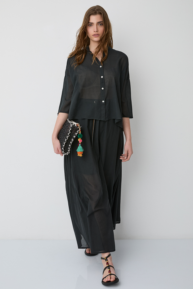 High-waisted maxi skirt