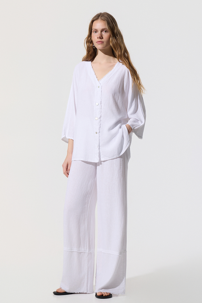 Linen-look kaftan