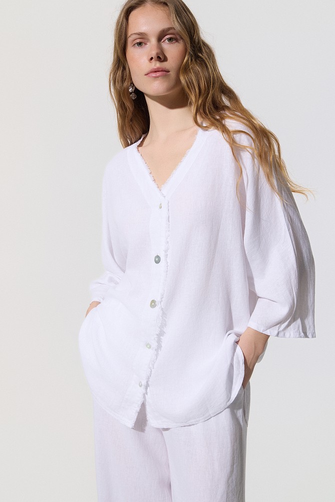 Linen-look kaftan