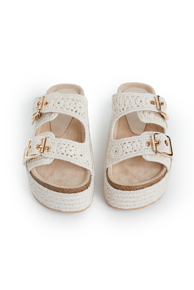 Woven platform sandals