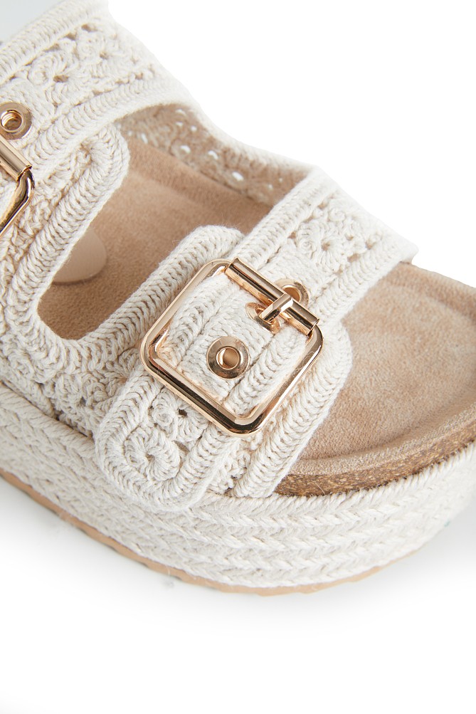 Woven platform sandals