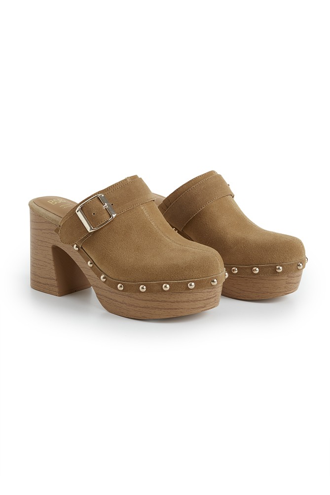 Suede σαμπό με τακούνι