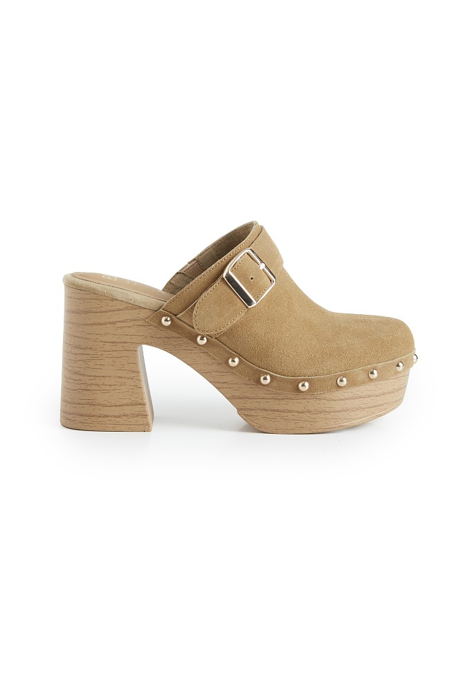 Suede σαμπό με τακούνι