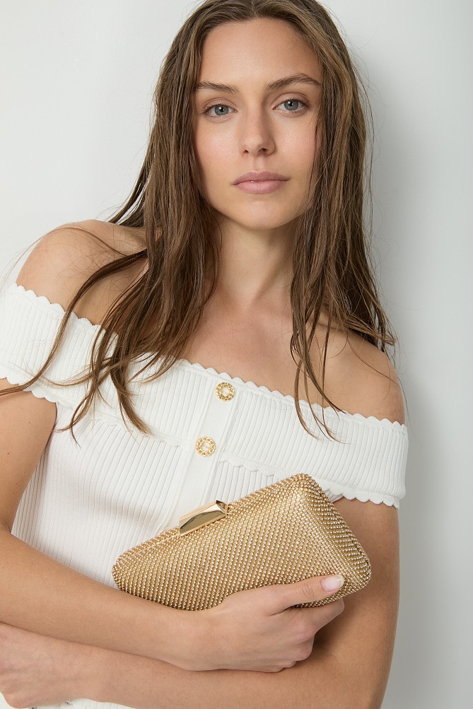 Clutch with rhinestones