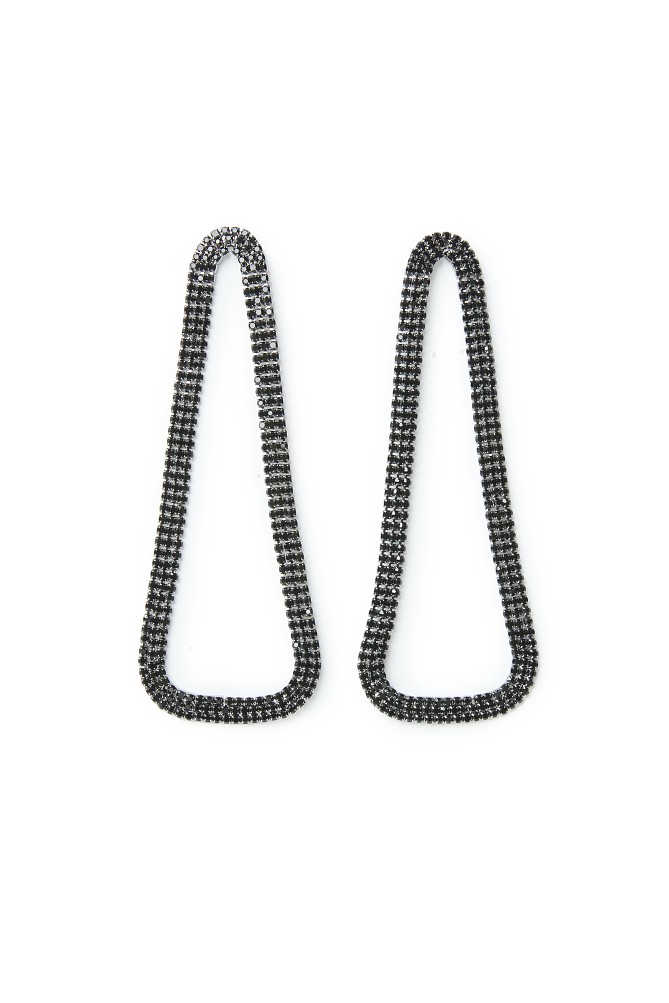 Hanging earrings with rhinestones