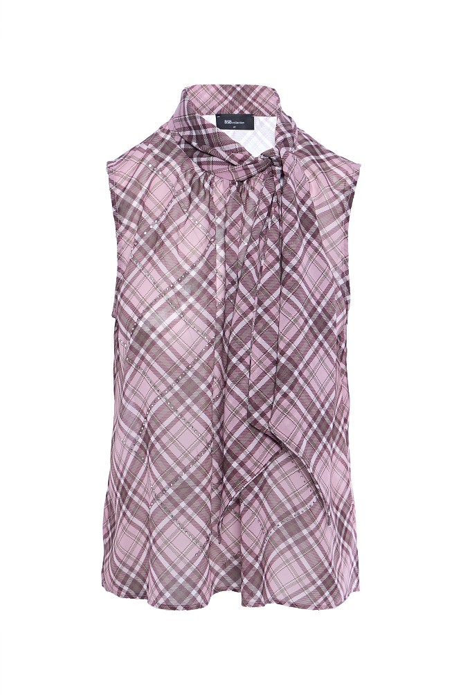 Sleeveless checkered blouse