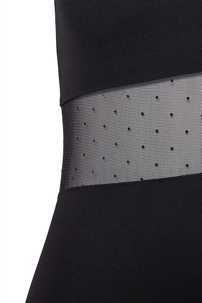 Midi dress with sheer cut out