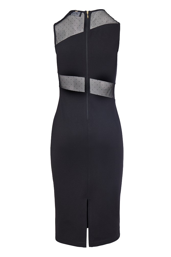 Midi dress with sheer cut out